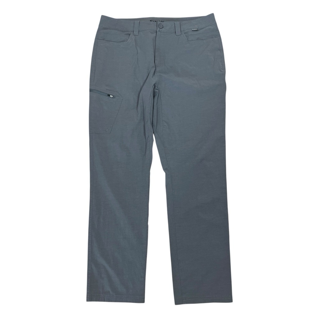 Simms Challenger Pants Mens 36 (Fits 37x33) Gray Quick-Dry Stretch DWR Fishing